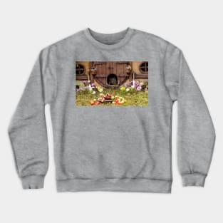 George the mouse in a log pile house - summer fruits for dinner Crewneck Sweatshirt